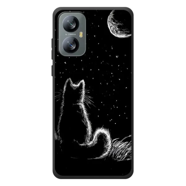 Чехол с принтом «Котик и луна» для Blackview A52