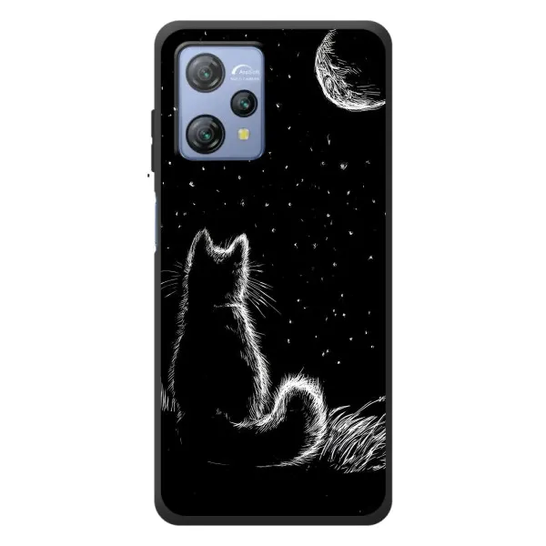 Чехол с принтом «Котик и луна» для Blackview A53 Чехол с принтом «Котик и луна» для Blackview A53