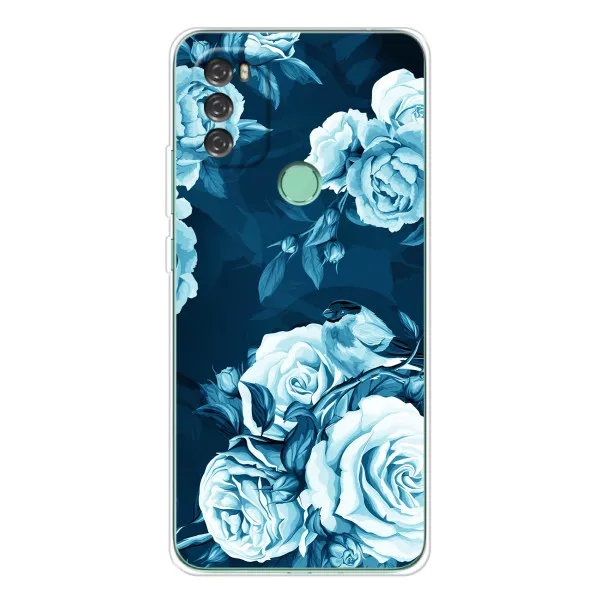 Чехол с принтом «Голубые Бутоны» для Blackview A70 Pro