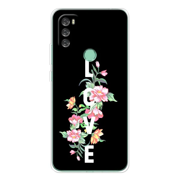 Чехол с принтом «Цветы LOVE» для Blackview A70 Pro