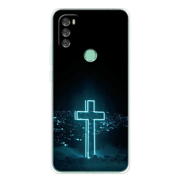 Чехол с принтом «Крест и город» для Blackview A70 Pro