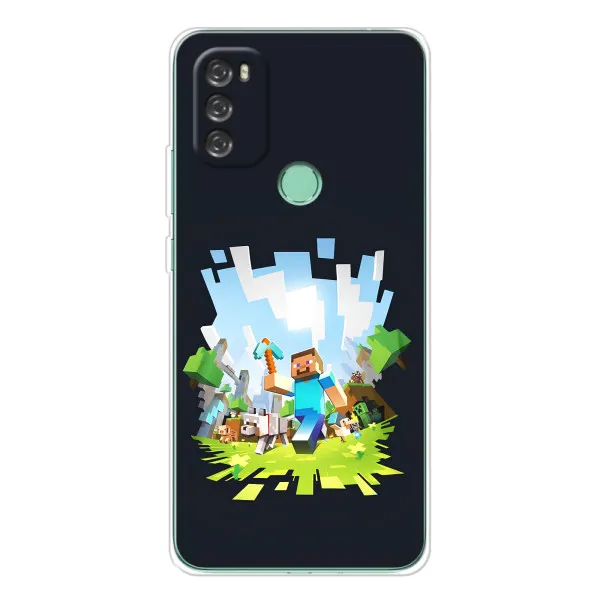 Чехол с принтом «персонажи Minecraft» для Blackview A70 Pro