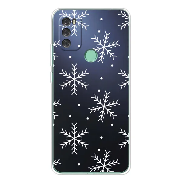 Чехол с принтом «Белые снежинки» для Blackview A70 Pro