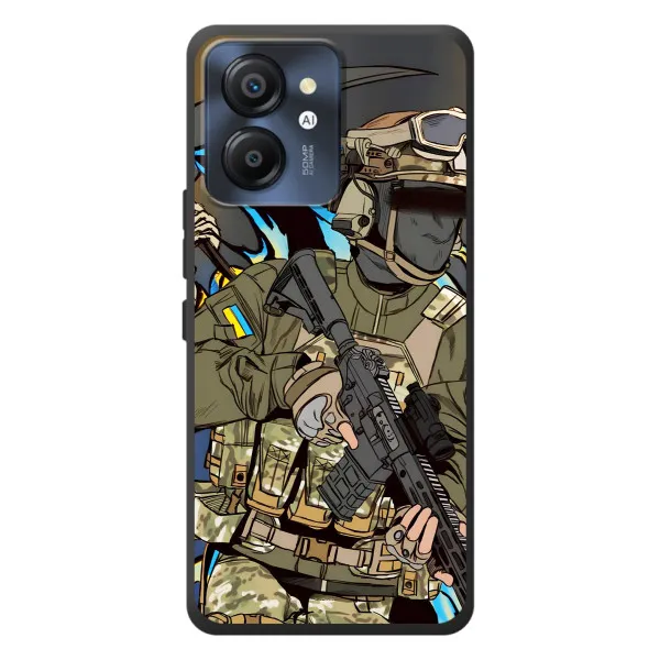 Чехол с принтом «Воин ВСУ» для Blackview Color 8 Чехол с принтом «Воин ВСУ» для Blackview Color 8