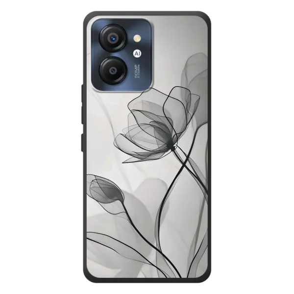 Чехол с принтом «Черные цветы» для Blackview Color 8