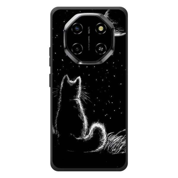 Чехол с принтом «Котик и луна» для Blackview Shark 6 Чехол с принтом «Котик и луна» для Blackview Shark 6