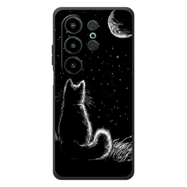 Чехол с принтом «Котик и луна» для Blackview Wave 10 Чехол с принтом «Котик и луна» для Blackview Wave 10