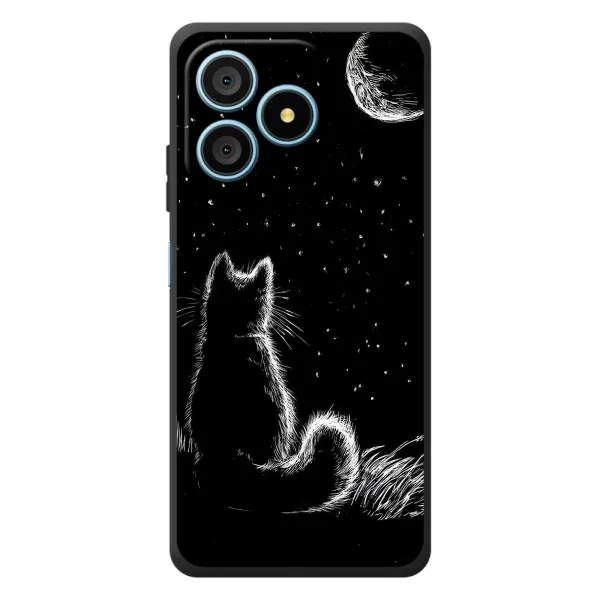 Чохол з принтом «Котик і місяць» для Blackview Wave 9C