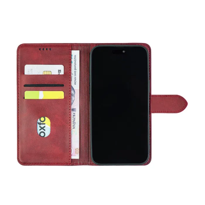 Чохол-книжка для iPhone 15 Pro з магнітною застібкою — Червоний — фото 2