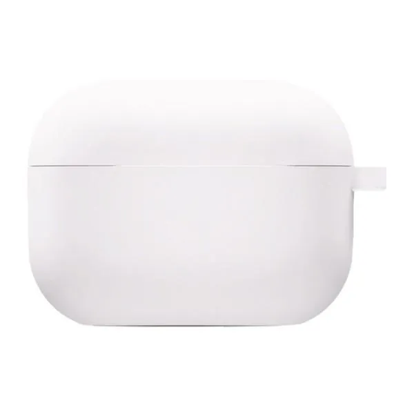 Силиконовый футляр с микрофиброй для наушников Airpods Pro 2 / Pro — Белый