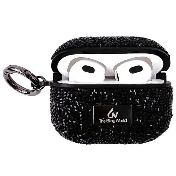 TPU чехол Bling World Rock Diamond для наушников AirPods 3 — Черный — фото 2