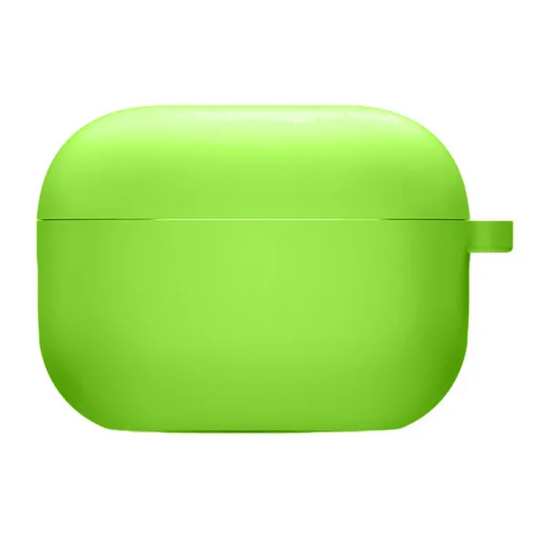 Силиконовый футляр с микрофиброй для наушников Airpods 4 — Салатовый
