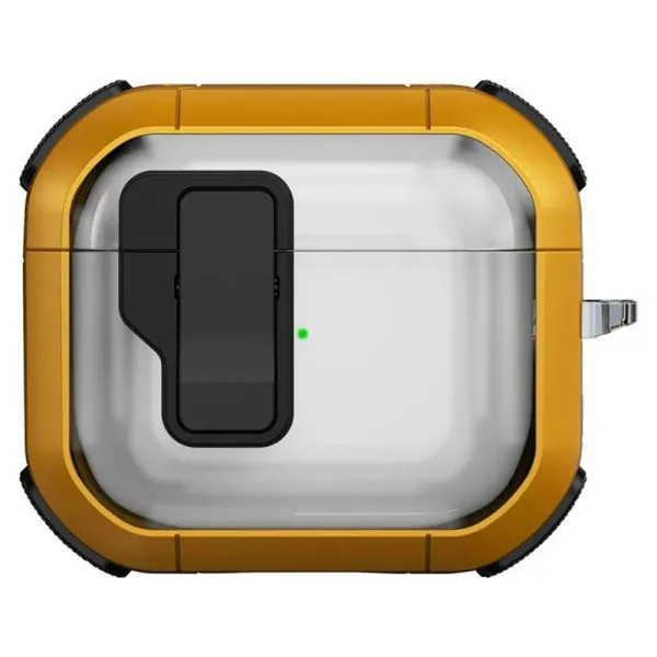 Футляр противоударный Locking Button для наушников Airpods 4 — Желтый — фото 1