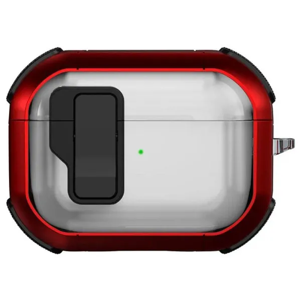 Футляр противоударный Locking Button для наушников Airpods Pro — Красный — фото 1