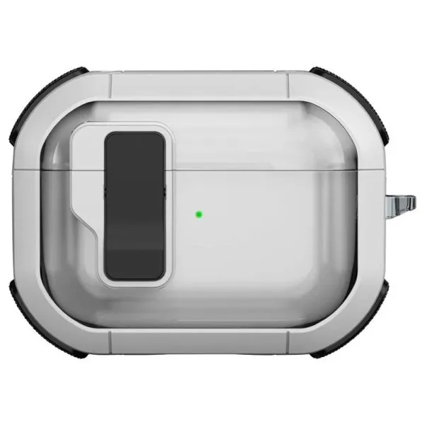 Футляр противоударный Locking Button для наушников Airpods Pro — Белый