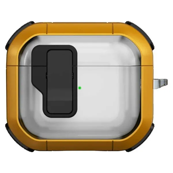Футляр противоударный Locking Button для наушников Airpods Pro — Желтый — фото 1