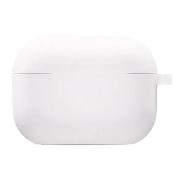 Силиконовый футляр с микрофиброй для наушников Airpods Pro 3 — Белый