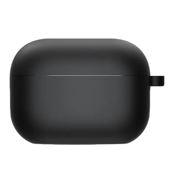 Силиконовый футляр с микрофиброй для наушников Airpods Pro 3 — Черный