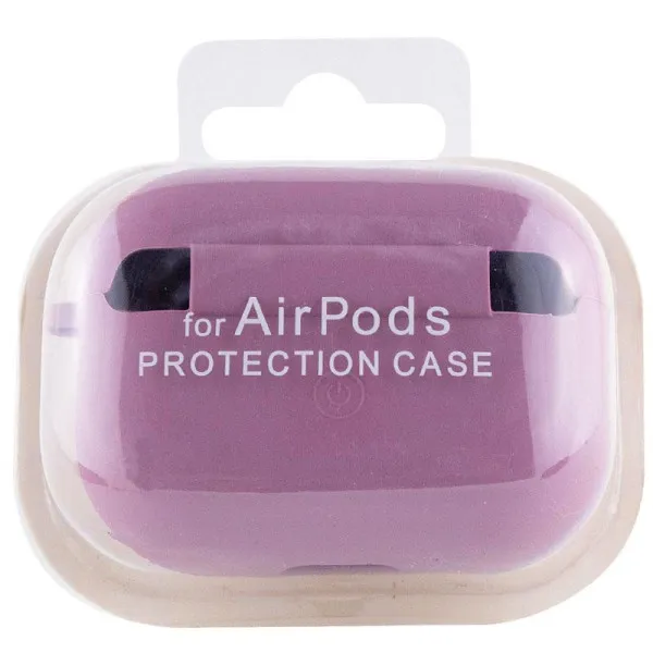 Силиконовый футляр с микрофиброй для наушников Airpods Pro 3 — Лиловый — фото 4