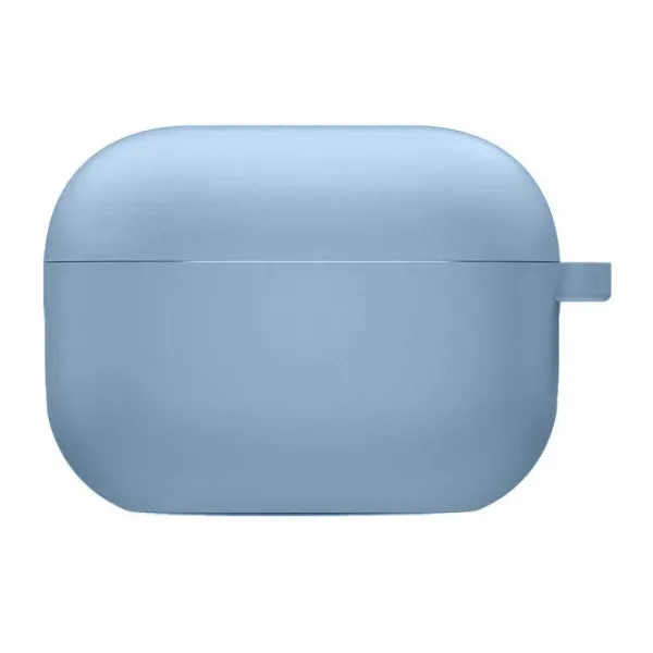 Силиконовый футляр с микрофиброй для наушников Airpods Pro 3 — Голубой