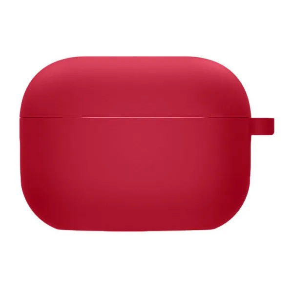 Силиконовый футляр с микрофиброй для наушников Airpods Pro 3 — Красный — фото 1