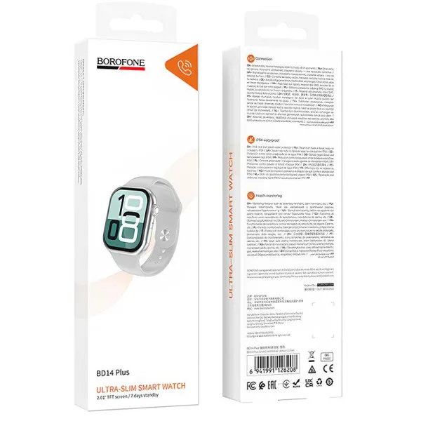Смарт-часы Borofone BD14 Plus Smart sports watch (call version) — Серебряный — фото 4