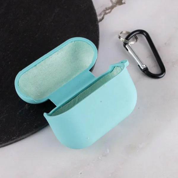 Силиконовый футляр с микрофиброй для наушников Airpods Pro 3 — Бирюзовый — фото 3