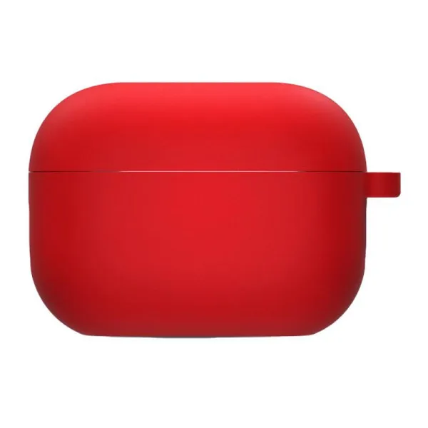 Силиконовый футляр с микрофиброй для наушников Airpods Pro 3 — Красный — фото 2