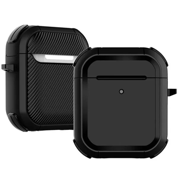 Футляр противоударный Black ed. для наушников Airpods 1/2 — Черный