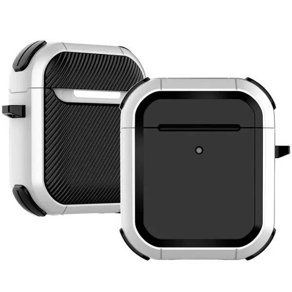 Футляр противоударный Black ed. для наушников Airpods 1/2 — Белый