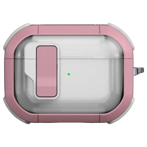 Футляр противоударный Locking Button для наушников Airpods Pro 3 — Розовый — фото 1
