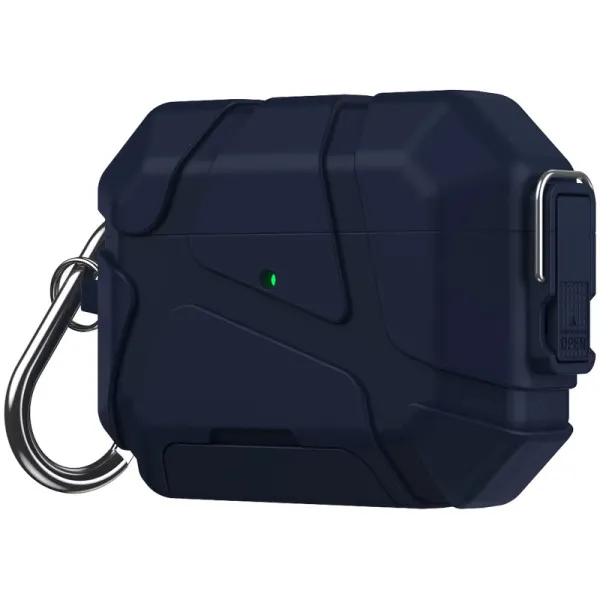 Ударопрочный футляр Titan Armor для наушников Airpods Pro 2 / Pro — Темно-синий — фото 2