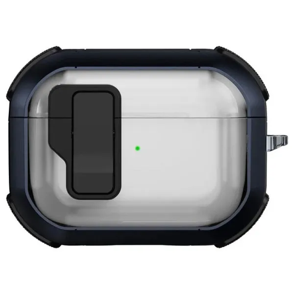 Футляр противоударный Locking Button для наушников Airpods Pro 2 / Pro — Blue — фото 1