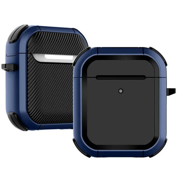 Футляр противоударный Black ed. для наушников Airpods 1/2 — Blue
