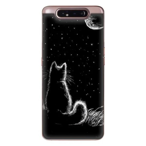 Чехол с принтом «Котик и луна» для Samsung Galaxy a80 2019 ( A805F ) Чехол с принтом «Котик и луна» для Samsung Galaxy a80 2019 ( A805F )