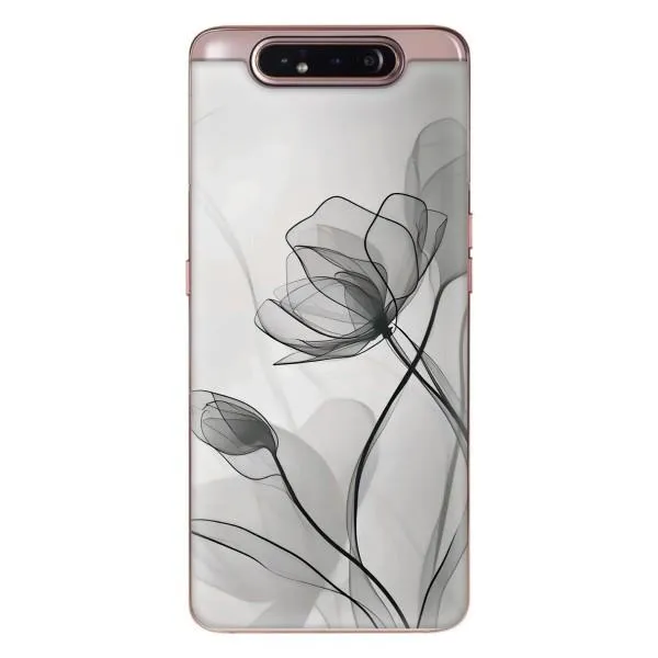 Чехол с принтом «Черные цветы» для Samsung Galaxy a80 2019 ( A805F )