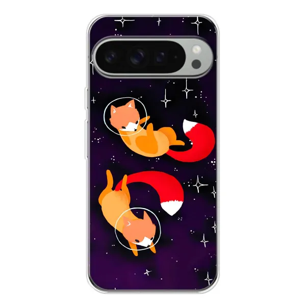 Чехол с принтом «Лисички космонавты» для Google Pixel 10 Pro XL Чехол с принтом «Лисички космонавты» для Google Pixel 10 Pro XL