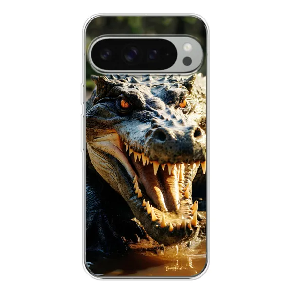 Чохол з принтом «Небезпечний крокодил» для Google Pixel 10 Pro XL Чохол з принтом «Небезпечний крокодил» для Google Pixel 10 Pro XL