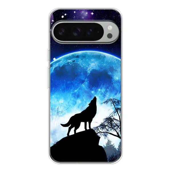 Чехол с принтом «Волк на луну» для Google Pixel 10 Pro XL