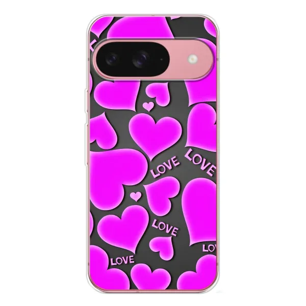 Чехол с принтом «Pink hearts» для Google Pixel 10 Pro