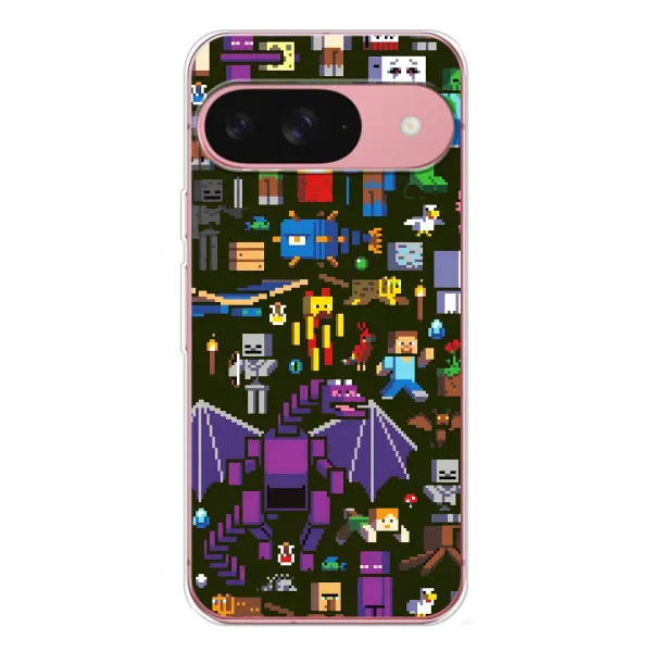 Чехол с принтом «Коллаж Майнкрафт» для Google Pixel 10 Pro Чехол с принтом «Коллаж Майнкрафт» для Google Pixel 10 Pro