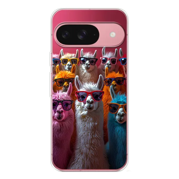 Чехол с принтом «Ламы в очках» для Google Pixel 10 Pro
