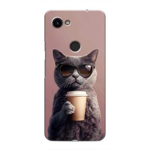 Чехол с принтом «Кот с кофе» для Google Pixel 3a XL