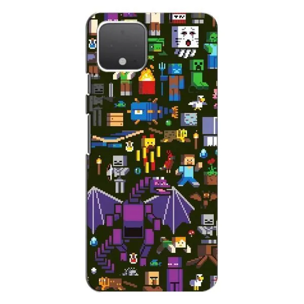 Чохол з принтом «Колаж Майнкрафт» для Google Pixel 4