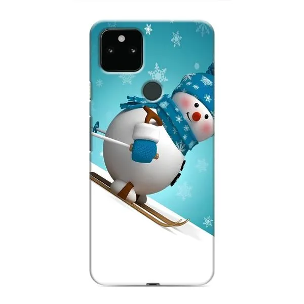 Чохол з принтом «Сніговик на лижах» для Google Pixel 5