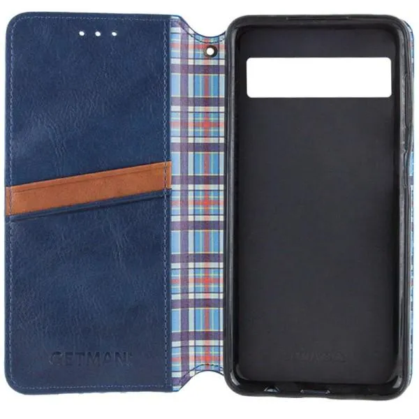 Кожаный чехол-книжка GETMAN Cubic (PU) для Google Pixel 6 Pro — Синий — фото 3 Кожаный чехол-книжка GETMAN Cubic (PU) для Google Pixel 6 Pro — Синий — фото 3