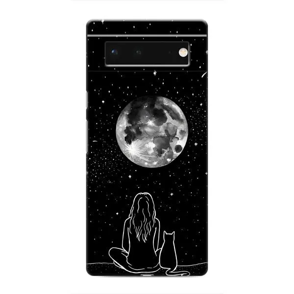 Чохол з принтом «Дівчина з котом» для Google Pixel 6