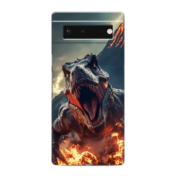 Чохол з принтом «Вогняний динозавр» для Google Pixel 6