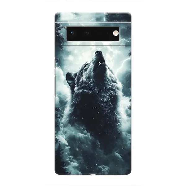 Чохол з принтом «Вовк у хмарах» для Google Pixel 6