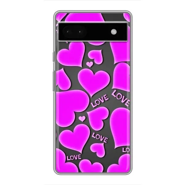 Чохол з принтом «Pink hearts» для Google Pixel 6a Чохол з принтом «Pink hearts» для Google Pixel 6a